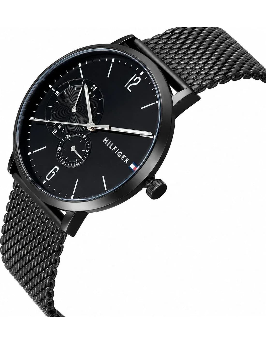 Visage cadran Tommy Hilfiger 1791507 avec index bâtons et aiguilles luminescentes, date à 3h