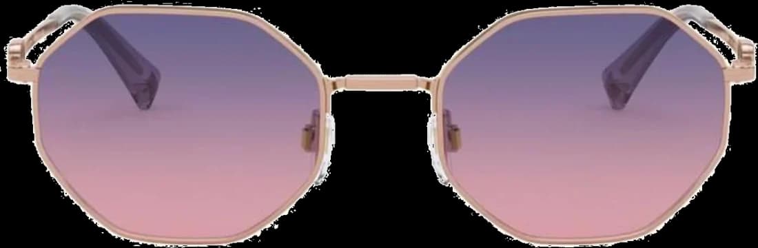 Lunettes de soleil Valentino Garavani VA2040-300416 Hexagonales en métal or rose vue 2