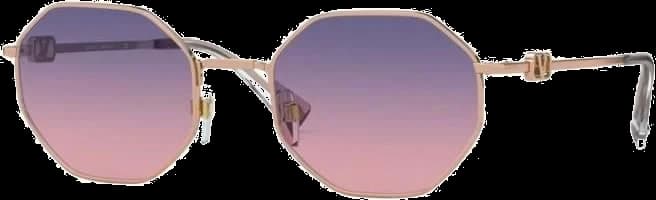 Lunettes de soleil Valentino Garavani VA2040-300416 Hexagonales en métal or rose