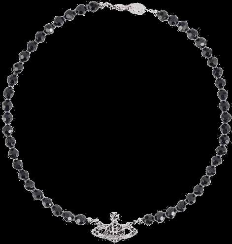 Collier ras-de-cou Vivienne Westwood Bas Relief Drop Noir - Réf. 108412 - Pour Femme