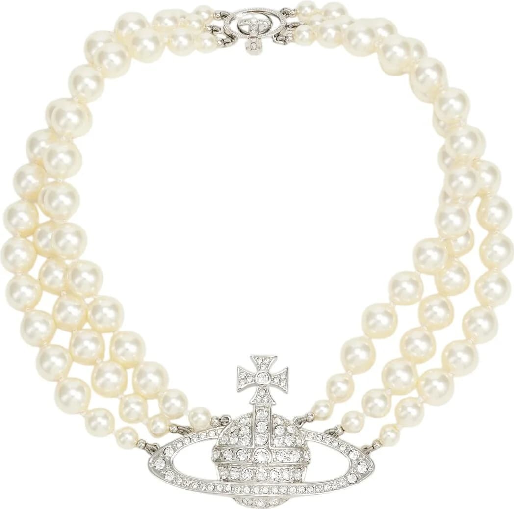 Collier Choker Vivienne Westwood Bas Relief Three Row - Réf. VW951L056-D11 - Laiton - Femme