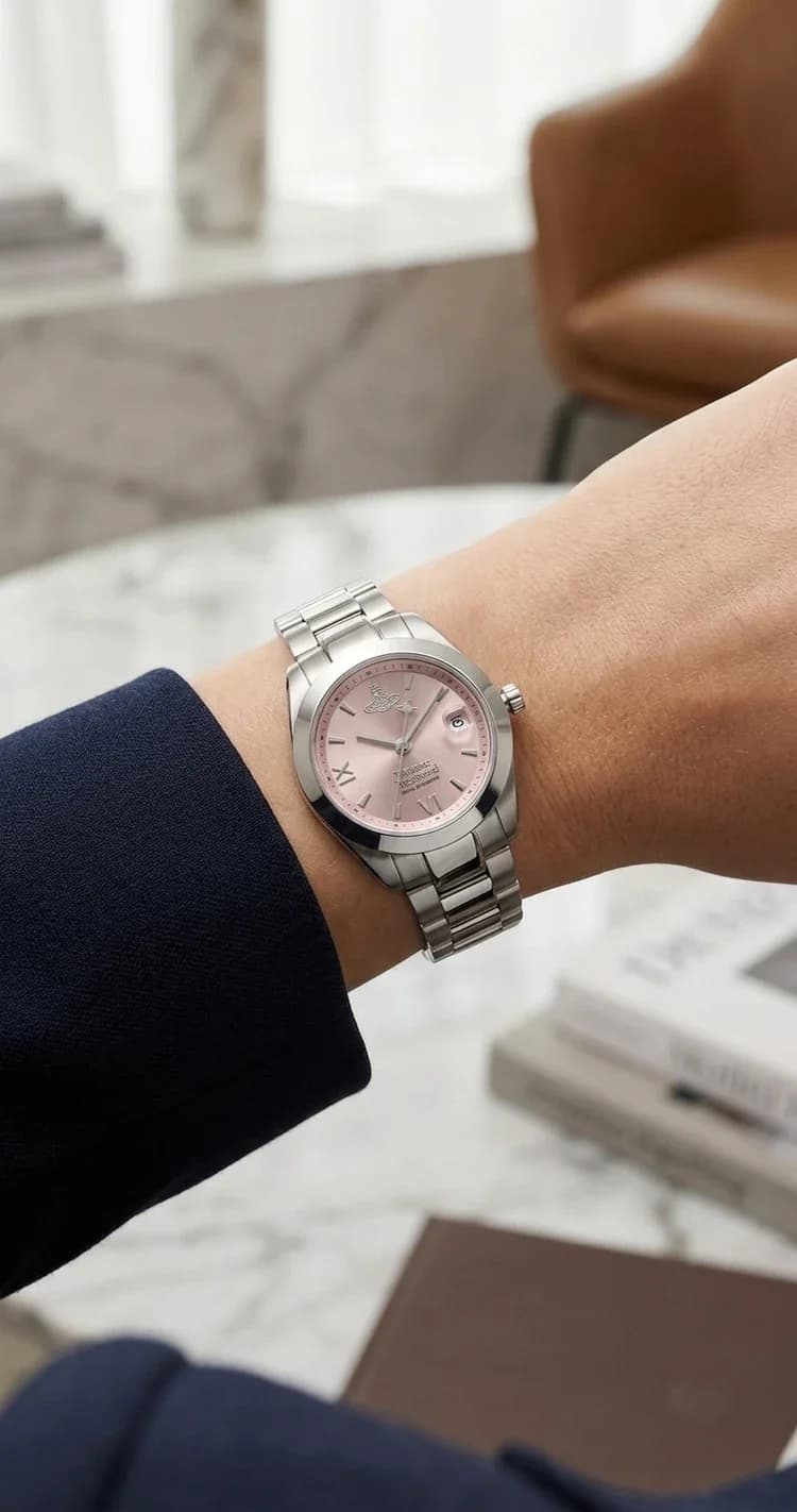 Détail du bracelet acier du Vivienne Westwood VV292PKSL