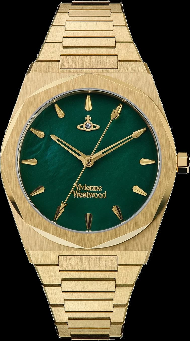 Montre Femme Vivienne Westwood Limehouse VV244GRGD - Cadran Vert, Boîtier et Bracelet Doré Acier