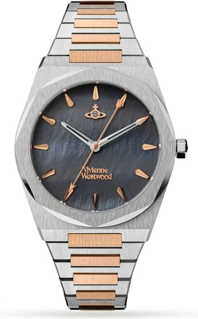 Garde-temps Vivienne Westwood VV244GYSR au cadran ornés de motifs orbite, aiguilles dorées nacré