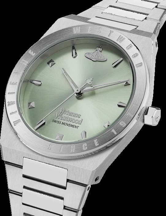Le garde-temps Vivienne Westwood VV244PGRSL vu de profil