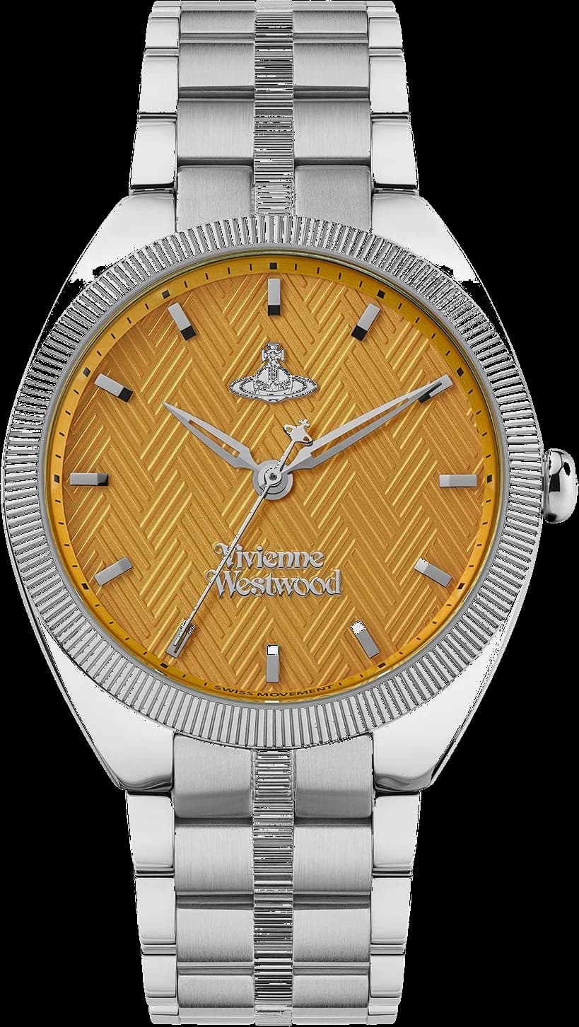 Montre Femme Vivienne Westwood The Mews VV281TNSL - Cadran Orange & Bracelet Acier Argent