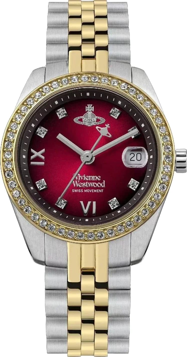 Montre Vivienne Westwood VV317RBSG femme cadran rouge bracelet acier