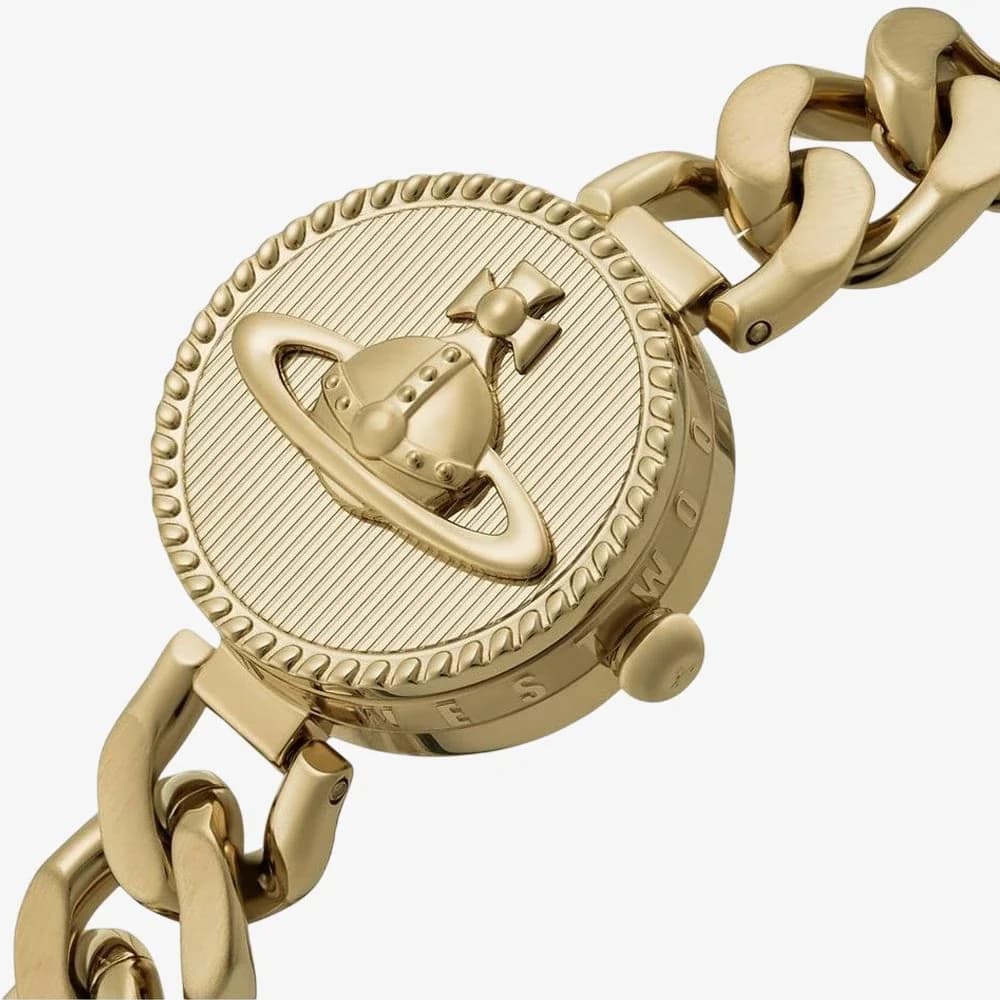 Montre Vivienne Westwood VV323CPGD femme détail cadran doré
