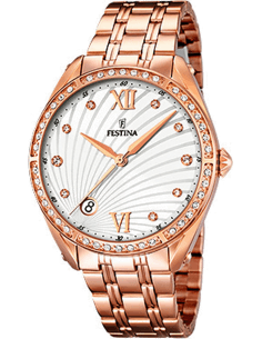 Montre Festina Mademoiselle F16896/1 - Cadran Blanc & Boîtier Or Rose - Pour Femme