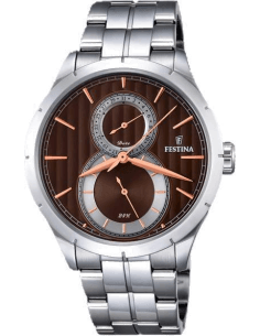 Montre Homme Festina Retro F16891/5 Cadran Marron Boîtier Acier Argenté