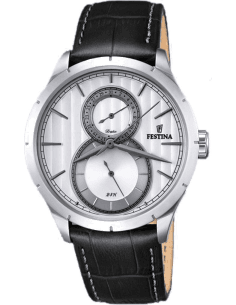 Montre Homme Festina F16892/1 - Cadran Noir, Boîtier Argent, Bracelet Cuir