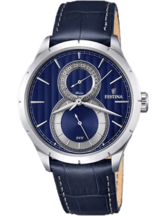 Montre Homme Festina F16892/3 Cadran Bleu Bracelet Cuir