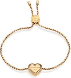 Bracelet Michael Kors Brilliance MKJ5389710 en acier doré pour femme avec pendentif coeur