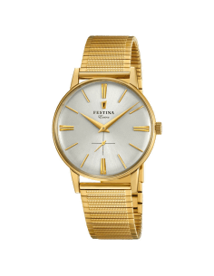Montre Homme Festina F20251/1 Extra - Cadran Argent & Bracelet Maille Milanaise Doré