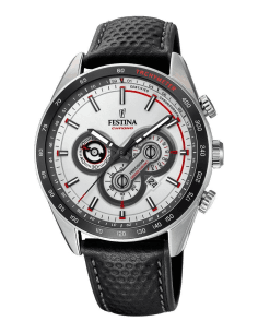 Montre Homme Festina Sport F20202/1 Cadran Blanc Bracelet Cuir Noir