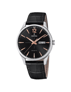 Montre Homme Festina F20205/4 - Cadran Noir, Cuir Noir, Petite Seconde