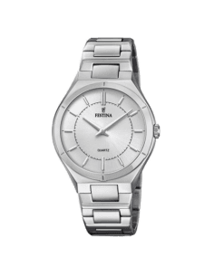Montre Festina F20244/1 Cadran Blanc et Bracelet Cuir Noir