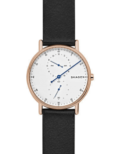 Montre Skagen SKW6390 Signatur avec Bracelet en Cuir Brun et Cadran Blanc