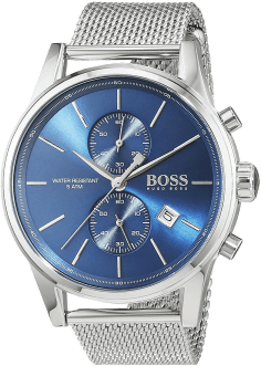 Montre Hugo Boss Homme 1513441 - Cadran Bleu Soleillé, Bracelet Maille Milanaise Acier