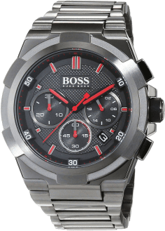 Montre Homme Hugo Boss 1513361 Acier Gris Anthracite Détails Rouges