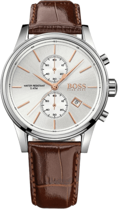 Montre Homme Hugo Boss 1513280 - Cadran Gris Acier, Bracelet Cuir Marron