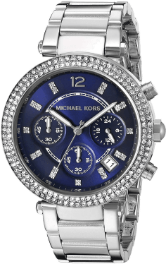 Montre Femme Michael Kors MK6117 Parker Chronographe Acier Cadran Bleu Cristaux