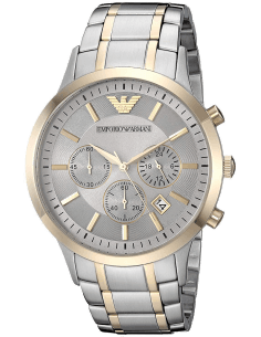 Montre Homme Emporio Armani Renato AR11076 - Boîtier Acier Bicolore & bracelet en acier Argent/Or