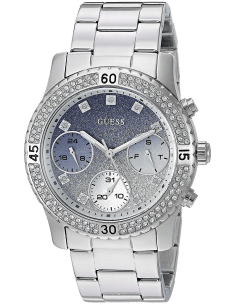 Montre Femme Guess W0774L6 Cadran Bleu Poudre de Cristaux Bracelet Acier