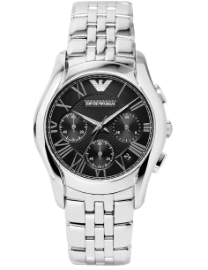 Montre Emporio Armani AR1791 Chronographe Acier Inox Argent Cadran Noir 38 mm pour Femme