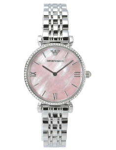 Montre Femme Emporio Armani AR1779 Cadran Nacre Rose Fuchsia Bracelet Acier