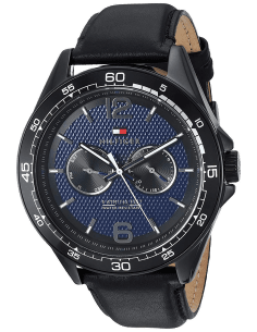 Montre Homme Tommy Hilfiger 1791368 Sophisticated Sport - Cadran Bleu, Bracelet Cuir Noir