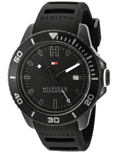 Montre Homme Tommy Hilfiger 1791265 Noir - Cadran 46mm - Bracelet Caoutchouc