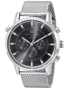 Montre Homme Tommy Hilfiger 1790877 - Cadran Gris, Boîtier et Maille Milanaise Argent