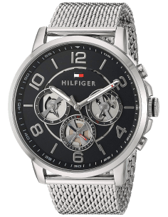 Montre Homme Tommy Hilfiger 1791292 - Acier Poli, Cadran Bleu Marine, Bracelet Maille