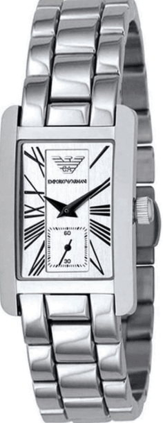 Montre Femme Emporio Armani AR0146 Cadran Rectangulaire Argenté Acier