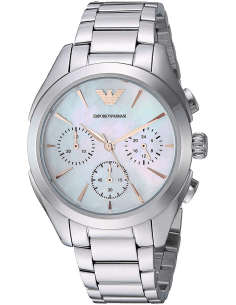 Montre Emporio Armani AR11050 pour Femme, Cadran Nacre et Bracelet Acier Argenté