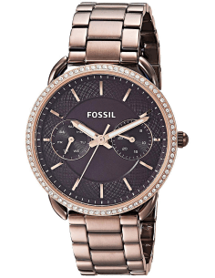Montre Fossil ES4258 pour Femme, Cadran et Bracelet Acier Inoxydable Brun avec Brillants