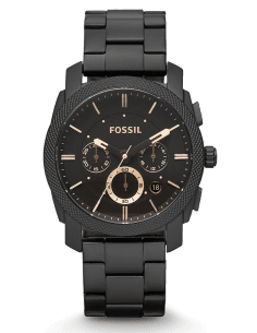 Montre Homme Fossil Machine FS4682 - Boîtier et bracelet acier noir - 42mm