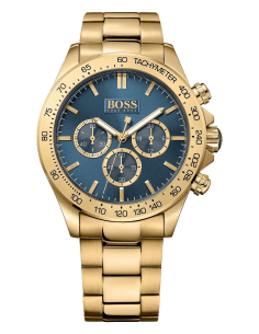 Montre Homme Hugo Boss 1513340 Cadran Bleu Nuit et Boîtier Doré