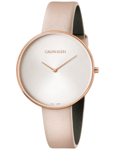 Montre Calvin Klein K8Y236Z6 Bracelet Cuir Rose et Cadran Minimaliste