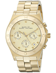 Montre Marc Jacobs MBM3101 Chronographe Doré à Maillons Brossés et Polis