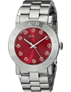 Montre Femme Marc Jacobs MBM3333 Acier Argenté Cadran Rouge Cristaux