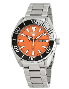 Montre Seiko 5 Automatique SRPC55K1 pour Homme - Cadran Orange 43mm