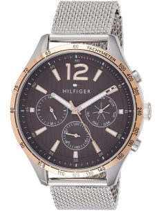 Montre Tommy Hilfiger 1791466 Gavin avec Bracelet en Cuir Brun et Cadran Multi-fonctions