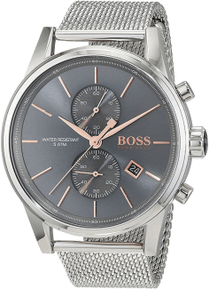 Montre Hugo Boss Homme 1513440 Chronographe Cadran Anthracite Bracelet Maille Milanaise