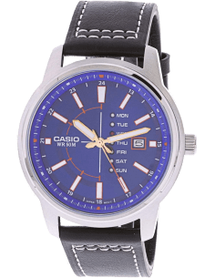 Montre Homme Casio MTP-E128L-2A1V Cadran Bleu et Bracelet Cuir