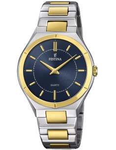 Montre Festina F20245/3 avec Bracelet en Cuir Noir et Boîtier Acier