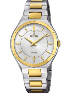 Montre Festina F20245/1 en Acier avec Bracelet Cuir Noir