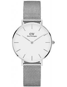 Montre Femme Daniel Wellington DW00100306 Classic Petite Sterling - Cadran Nacre 36mm, Boîtier et Maille Milanaise Argentés
