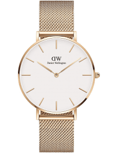 Montre Femme Daniel Wellington DW00100305 - Cadran Blanc 36mm, Maille Milanaise Or Rose